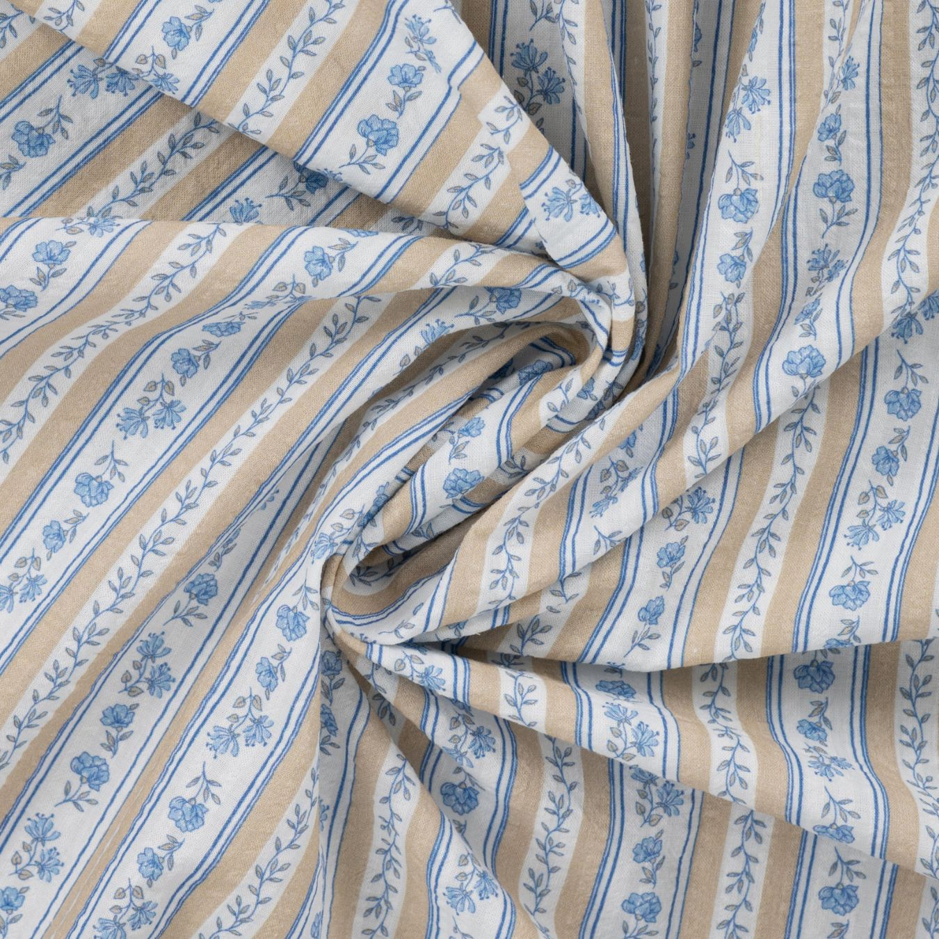 Cotton Voile Bluebell Lane Printed Cotton Voile 115gsm Dress Fabric Swirl