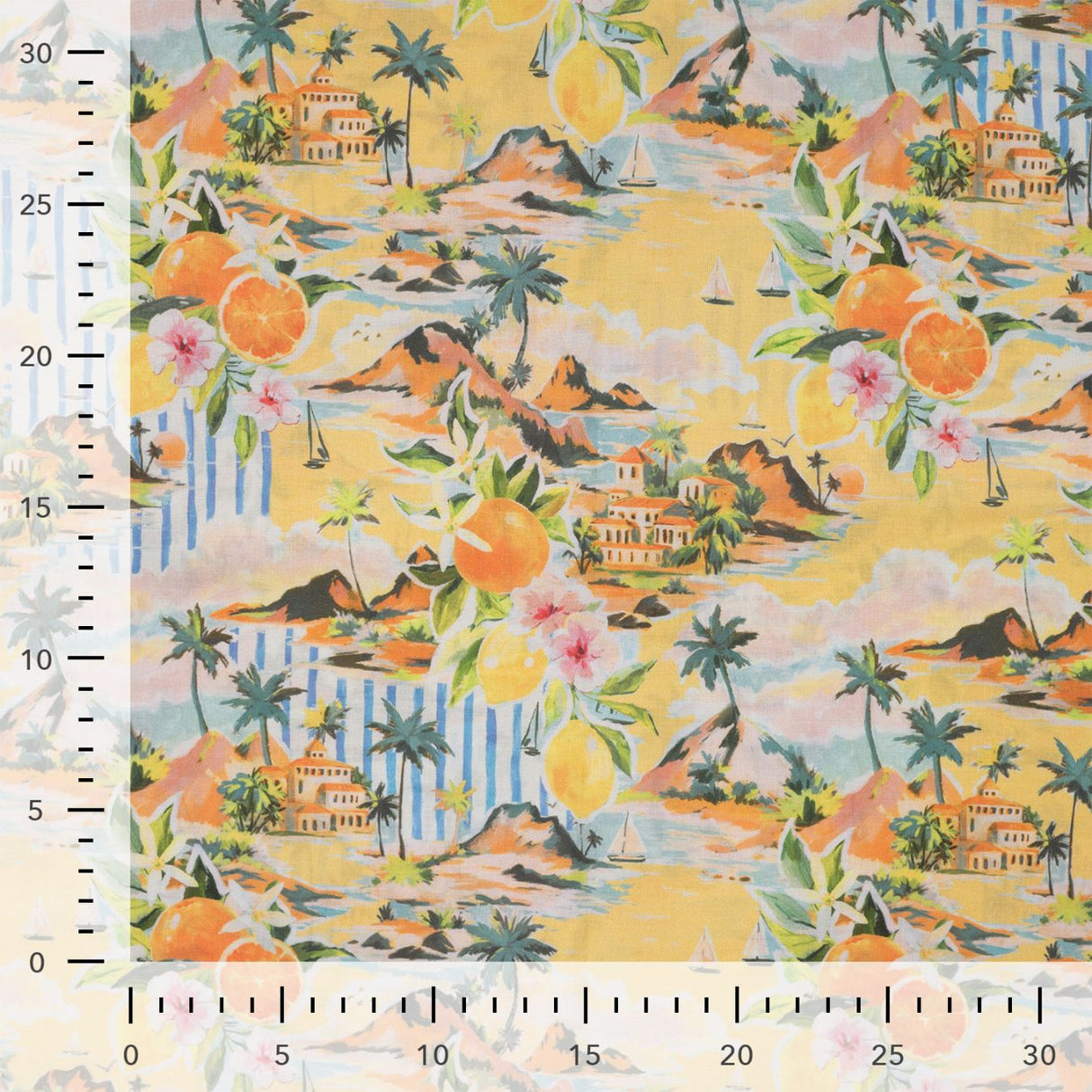 Cotton Voile La Dolce Vita Printed Cotton Voile 70gsm Dress Fabric Ruler