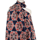 Cotton Voile Meera Navy Abstract Batik Printed Oeko Tex Fabric Mannequin