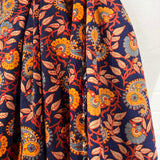 Cotton Voile Myra Navy Floral Abstract Batik Printed Oeko Tex Fabric Fold