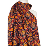 Cotton Voile Myra Navy Floral Abstract Batik Printed Oeko Tex Fabric Mannequin