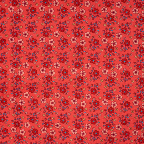 Cotton Voile Sunset Posy Printed Cotton Voile 115gsm Dress Fabric Flat