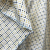Cream & Yellow Check Cotton Twill Shirting Fabric Country House Hang