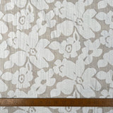 Soft Textured Dressmaking Fabric | Crinkle Cotton Blend - White Floral RULER