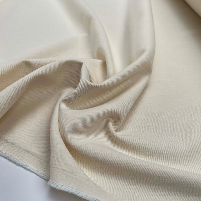 Custard Cream Italian Cotton Twill Soft Fabric CU