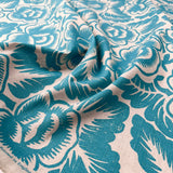 Designers Guild Aqua Floral FabricDG Printed Linen Mix Rosario CU