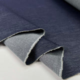 Dark Acres Combed Cotton 4oz Lightweight Blue Chambray Denim Shirting Fabric Fold