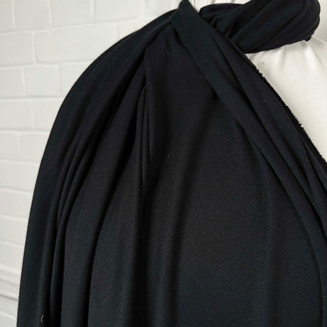 Dark And Dangerous Black Cotton Jersey Fabric CU