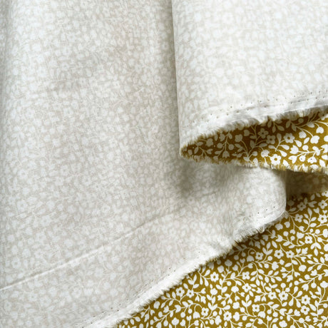 Floral Craft Quilting Cotton Fabric Dashwood Cotton - Golden Ochre Hang