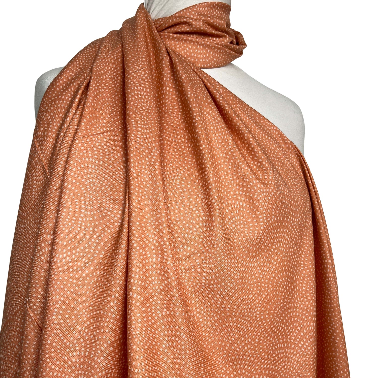 Spotted Craft Quilting Cotton Fabric Dashwood Cotton Peach Twist Mannequin