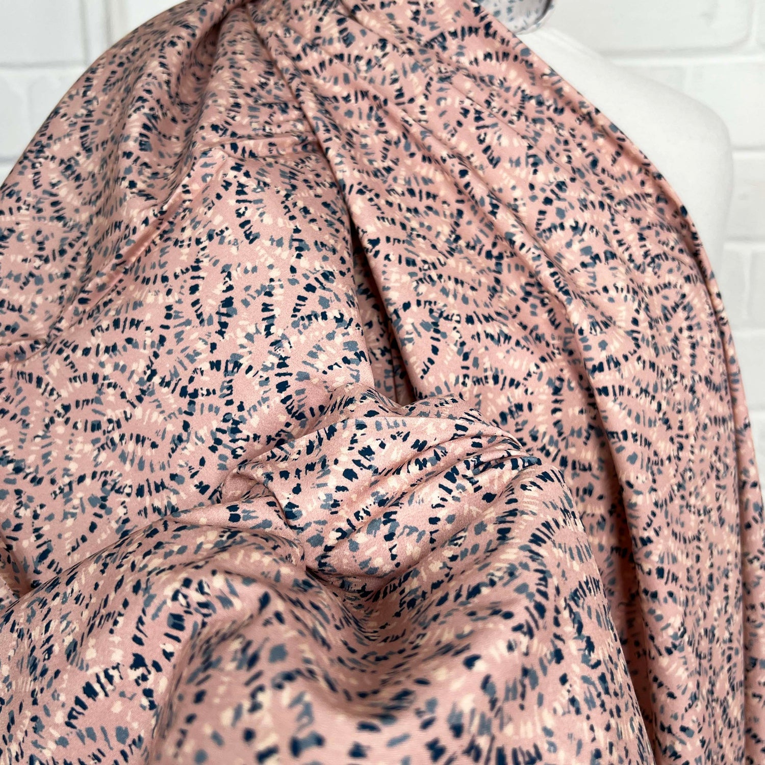 Pink Abstract Print Cotton Fabric Dashwood Poplin Woodland Blush CU