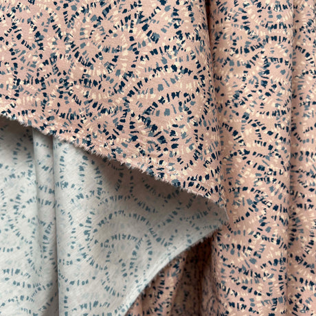 Pink Abstract Print Cotton Fabric Dashwood Poplin Woodland Blush Hang