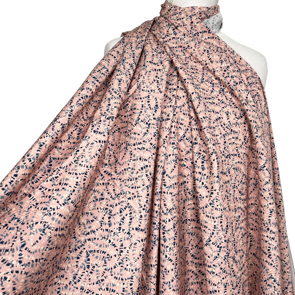Pink Abstract Print Cotton Fabric Dashwood Poplin Woodland Blush Mannequin