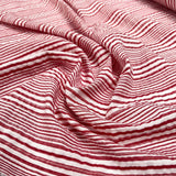 Deckchair Seersucker Red Cotton Polyester Stripe White Woven Dress Fabric Close Up