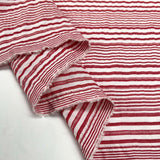 Deckchair Seersucker Red Cotton Polyester Stripe White Woven Dress Fabric Fold