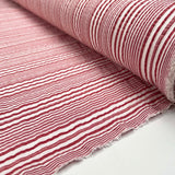 Deckchair Seersucker Red Cotton Polyester Stripe White Woven Dress Fabric Roll