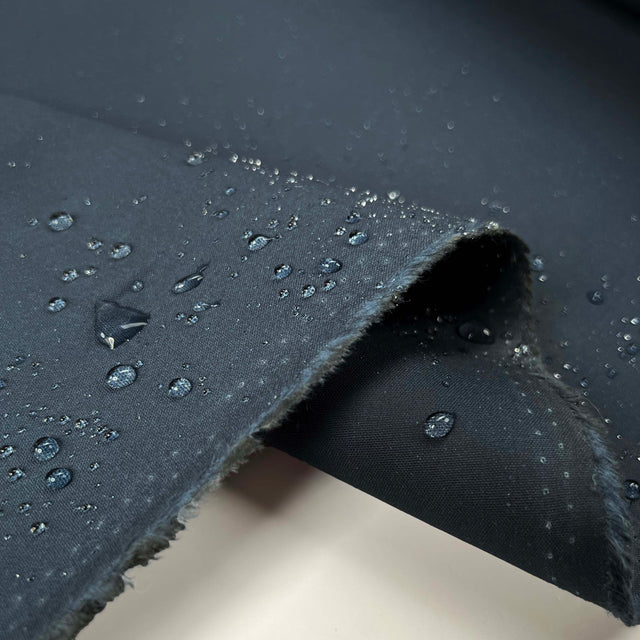 Deep Tarn Wax Cotton Teal British Millerain Coating Fabric Splash
