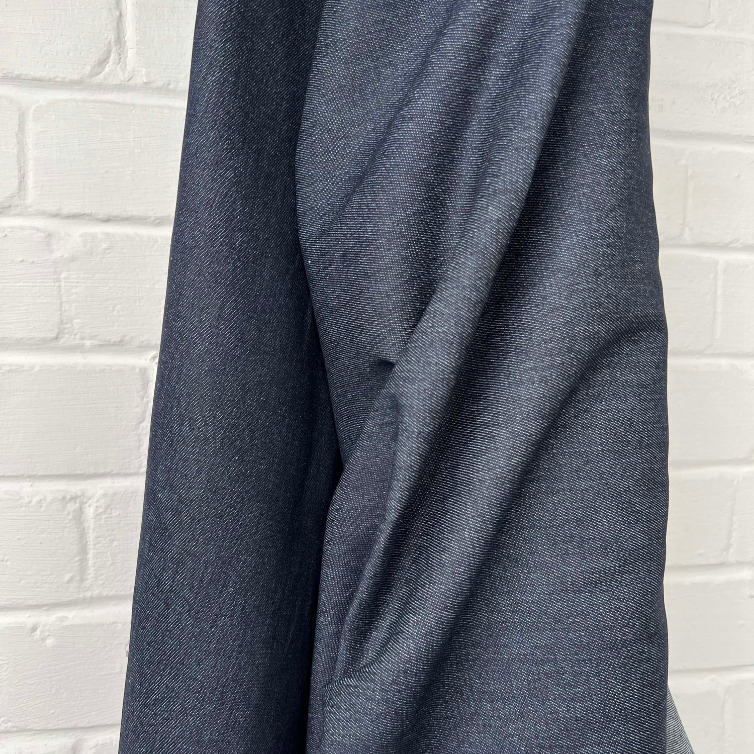 Denimfest 10oz Dustin Blue Cotton Polyester Midweight Woven Jean Trouser Fabric Close Up 2