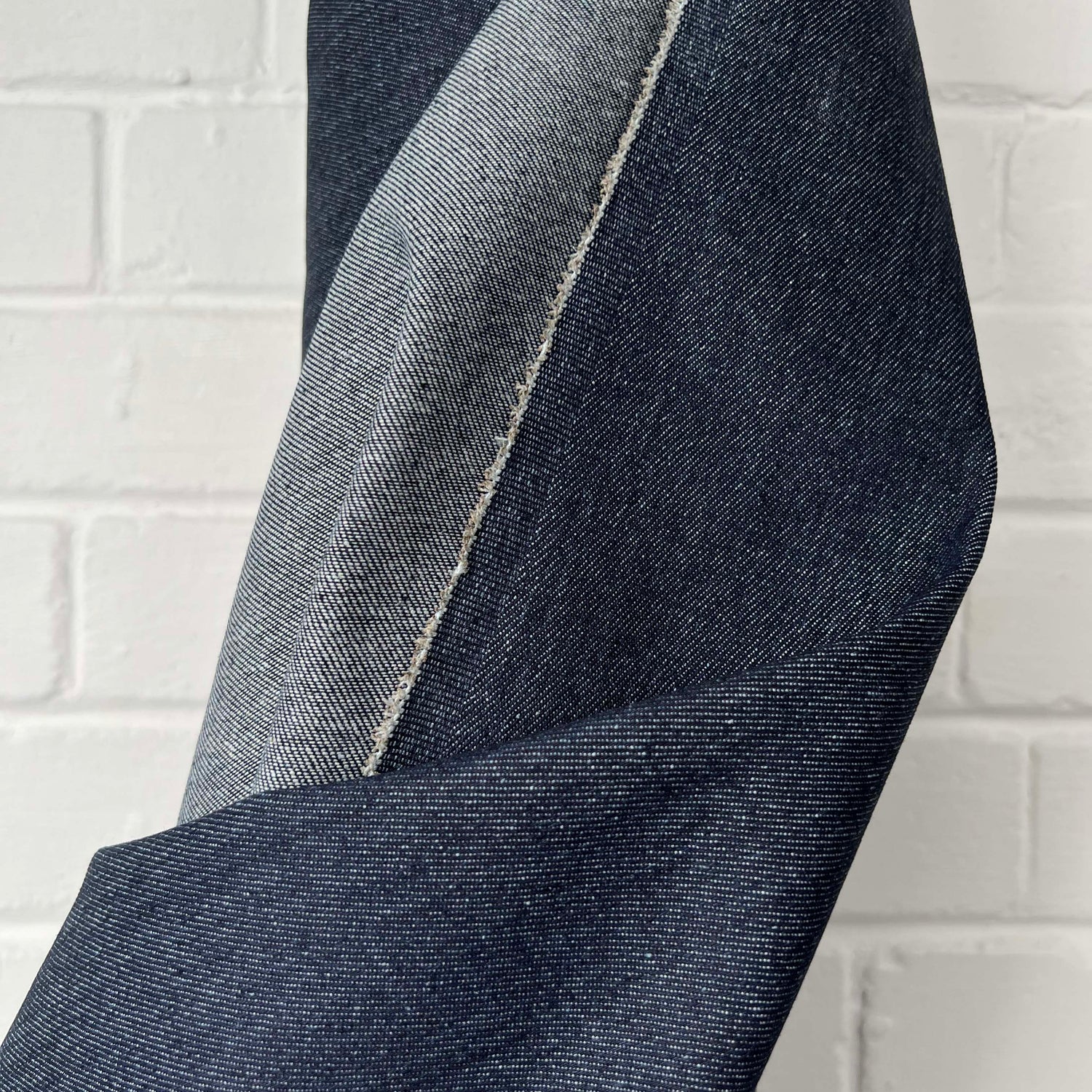 Denimfest 10oz Dustin Blue Cotton Polyester Midweight Woven Jean Trouser Fabric Close Up