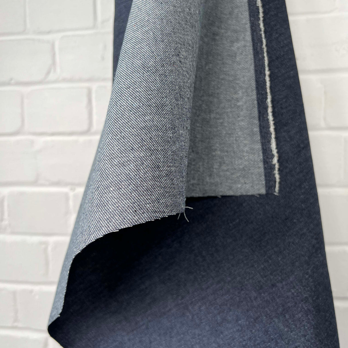 Denimfest 10oz Dustin Blue Cotton Polyester Midweight Woven Jean Trouser Fabric Hang
