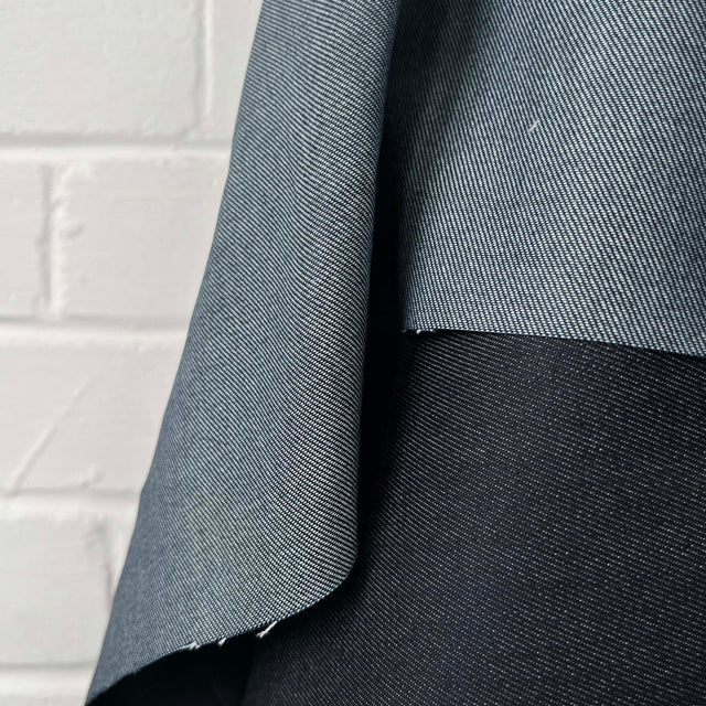 Denimfest 12oz Darcy Blue Cotton Polyester Heavyweight Woven Jean Trouser Fabric Hang