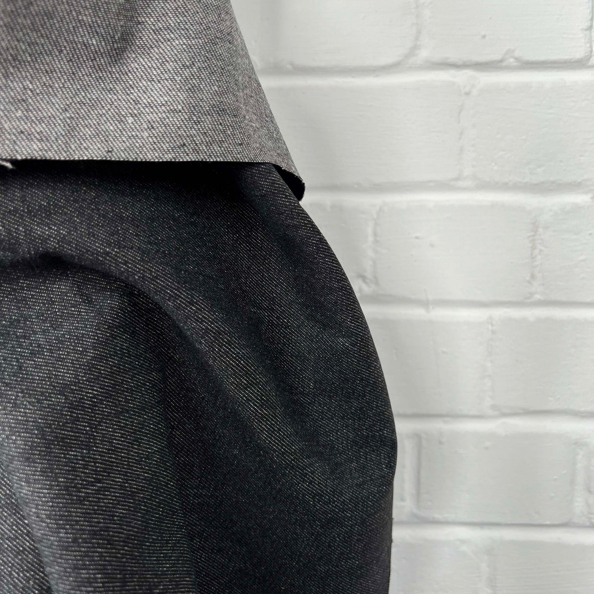 Denimfest 8.7oz Drew Black Cotton Midweight Woven Jean Trouser Fabric Close Up