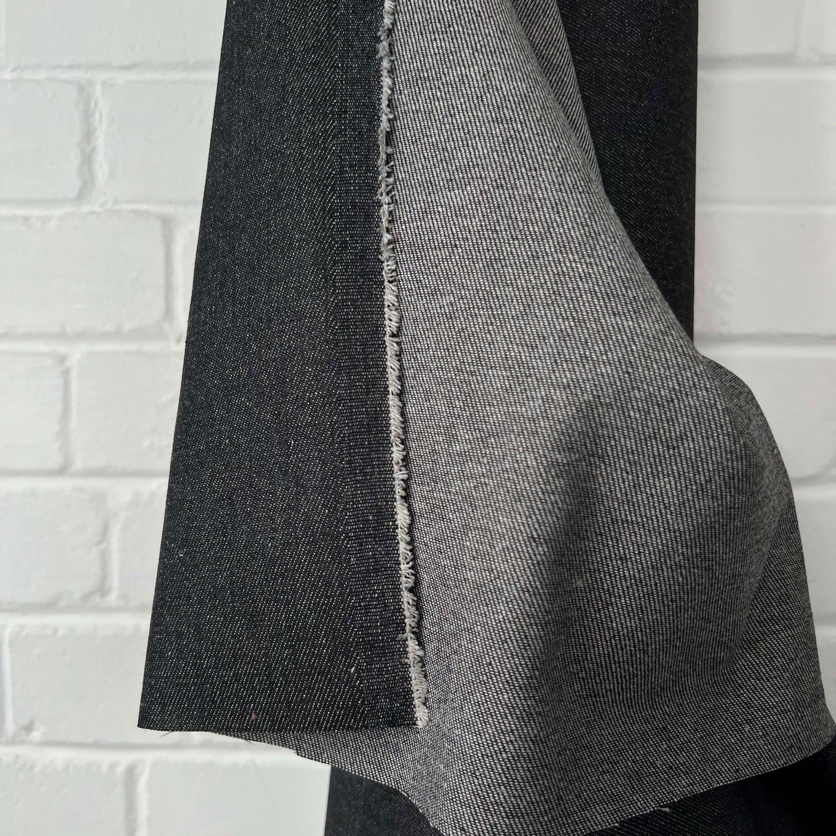 Denimfest 8.7oz Drew Black Cotton Midweight Woven Jean Trouser Fabric Hang