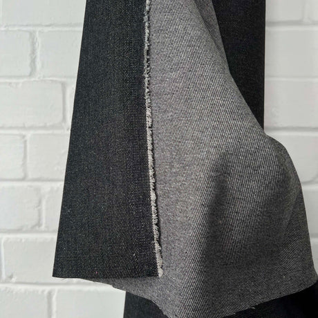 Denimfest 8.7oz Drew Black Cotton Midweight Woven Jean Trouser Fabric Hang