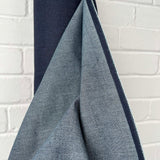 Denimfest 9.2oz Dexter Blue Cotton Polyester Viscose Woven Jean Trouser Fabric Hang