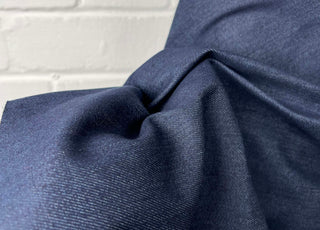 Denimfest 9.2oz Dexter Blue Cotton Polyester Viscose Woven Jean Trouser Fabric Close Up