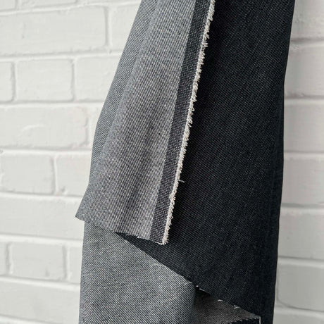 Denimfest 9.5oz Drake Black Cotton Polyester Midweight Woven Jean Trouser Fabric Edge