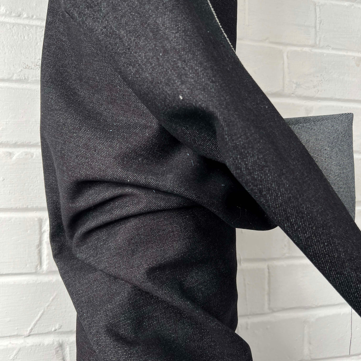 Denimfest 9.6oz Daniel Black Cotton Midweight Woven Jean Trouser Fabric Close Up