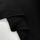 Designer Fleece Noir Black Polyester Polar Deadstock Coating Fabric Fold