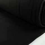 Designer Fleece Noir Black Polyester Polar Deadstock Coating Fabric Roll
