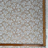 Taupe Floral Printed Cotton Fabric Designers Guild - Meadow Leaf Ruler