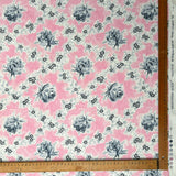 Pink Floral Printed Cotton Fabric Designers Guild Wild Rose Peony Ruler