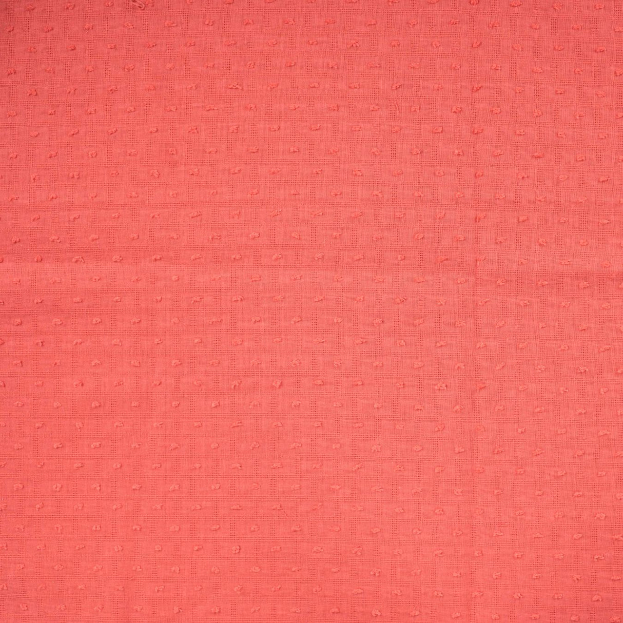 Dot & Check Coral Dobby Cotton 75gsm Dress Fabric Flat