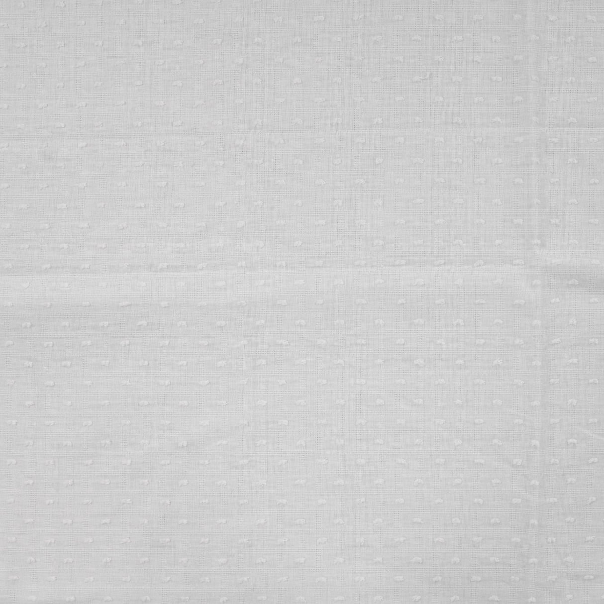 Dot & Check Ecru Dobby Cotton 75gsm Dress Fabric Flat