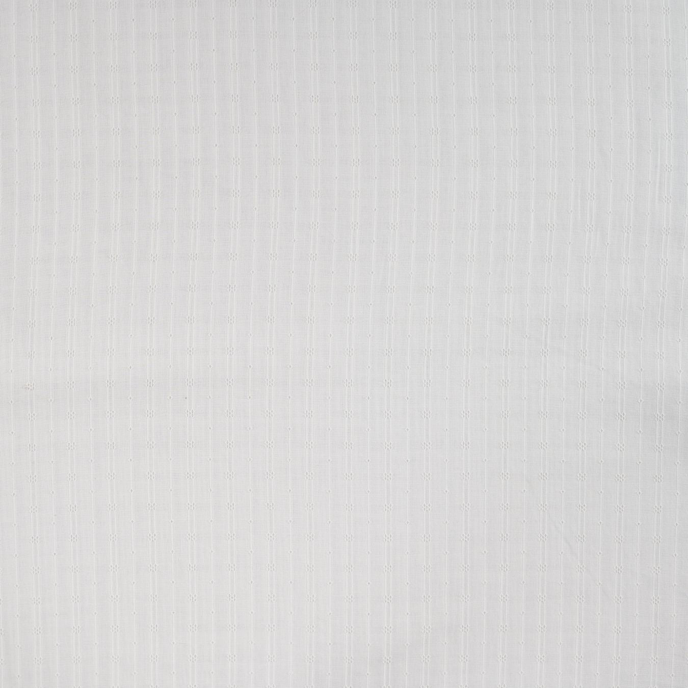 Dot & Stripe Soft White Dobby Cotton 95gsm Dress Fabric Flat