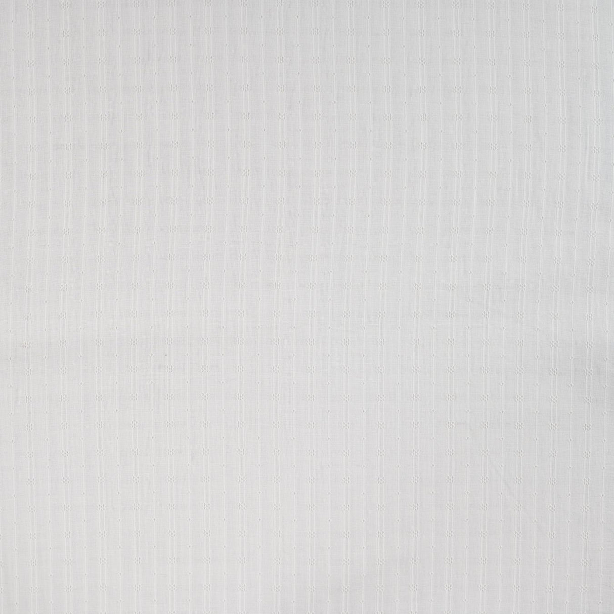 Dot & Stripe Soft White Dobby Cotton 95gsm Dress Fabric Flat