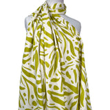 Double Gauze Limes and Cream Cotton Dress Fabric Mannequin