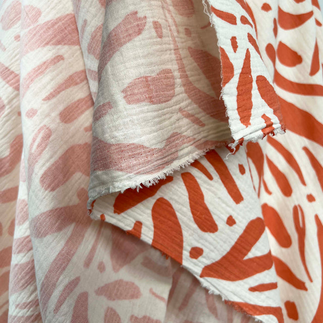 Double Gauze Peaches and Cream Cotton Dress Fabric Hang