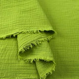 Double Gauze Pistachio Green Cotton Dress Fabric Fold