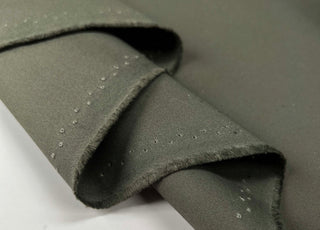 Dry Finish Waxed Cotton 8oz Khaki Water Resistant Plain Coating Fabric Fold
