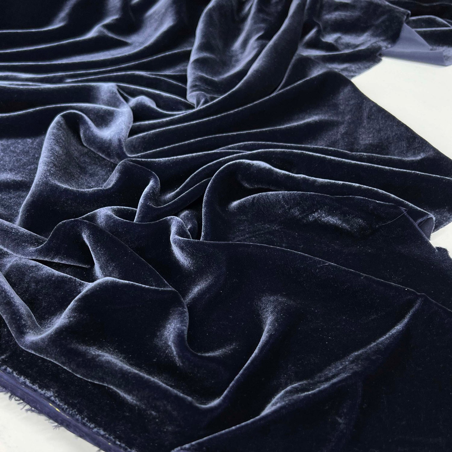 Premium 100% Silk Dress Fabric Dynasty Silk Velvet  Navy 