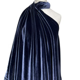 Premium 100% Silk Dress Fabric Dynasty Silk Velvet  Navy Mannequin