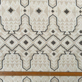 Eastern Surprise Wool Polyester Mix Brushed Abstract Cream Grey Coating Fabric Ruler