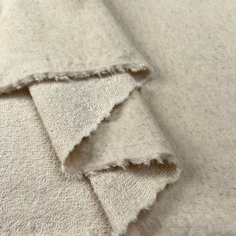 Ecru_Linen_Knit_3_Thread_Fleece_Cotton_Blend_Stretch_Looped_Back_Cream_Jersey_Fabric_Fold