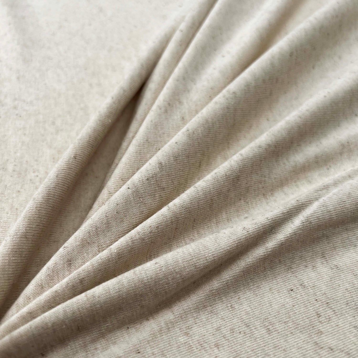 Ecru_Linen_Knit_Jersey_Cotton_Elastane_Stretch_Cream_Marl_Fabric_CU
