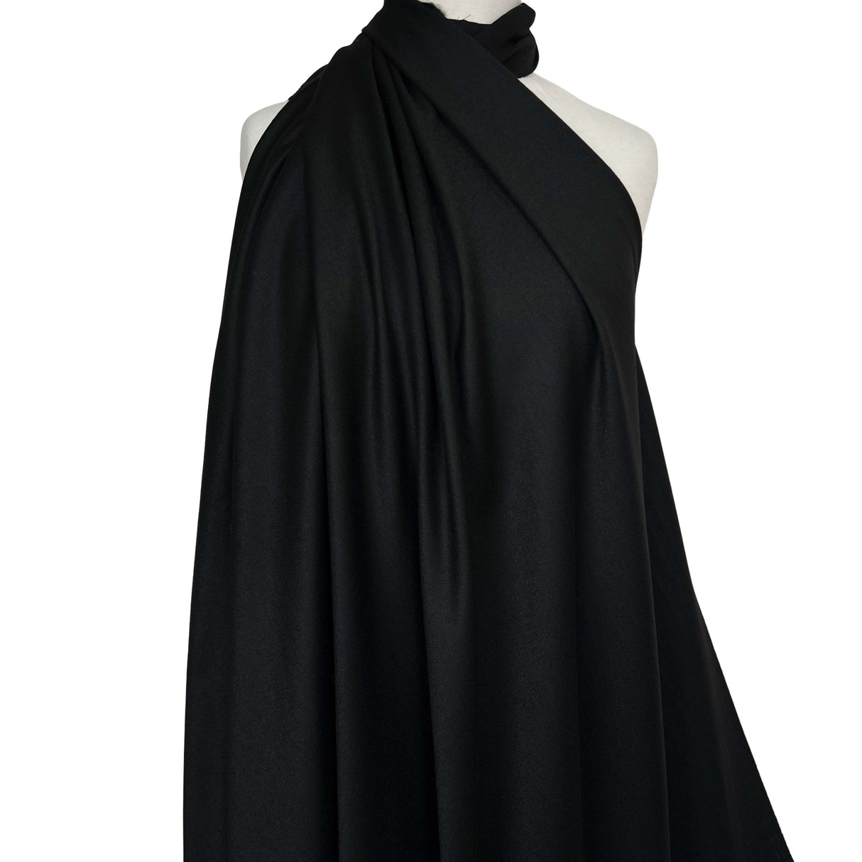 Black Deadstock British Wool Suiting Fabric Edwardian Mannequin